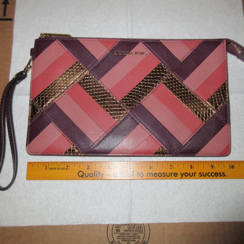 Michael Kors Daniela Leather Patchwork Large Wris… - image 1